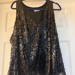 Nine West Black and Sequin Tank Top